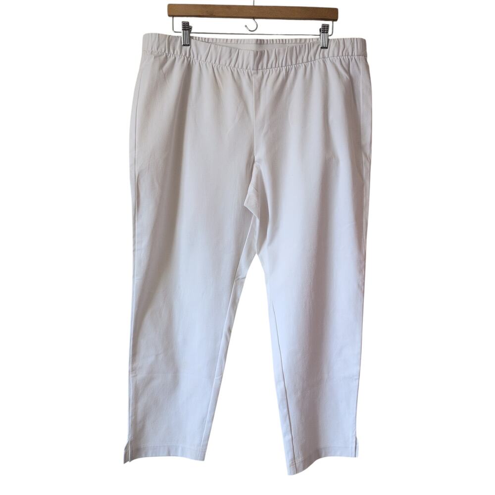 NWT Eileen Fisher Organic Cotton‎ Stretch Twill Ankle Pants White XL Lagenlook